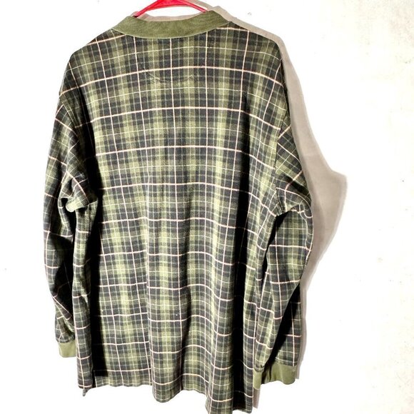 Daniel Cremieux  Green Tartan Plaid Long Sleeve Polo Golf Size XL Extra Large - Picture 5 of 5
